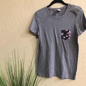 VS Pink • floral pocket tee • relaxed fit •
